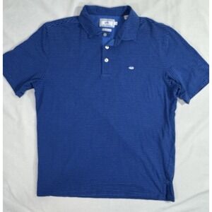 Southern Tide Skipjack‎ Stretch Polo Shirt Mens M Medium Blue Striped Golf
